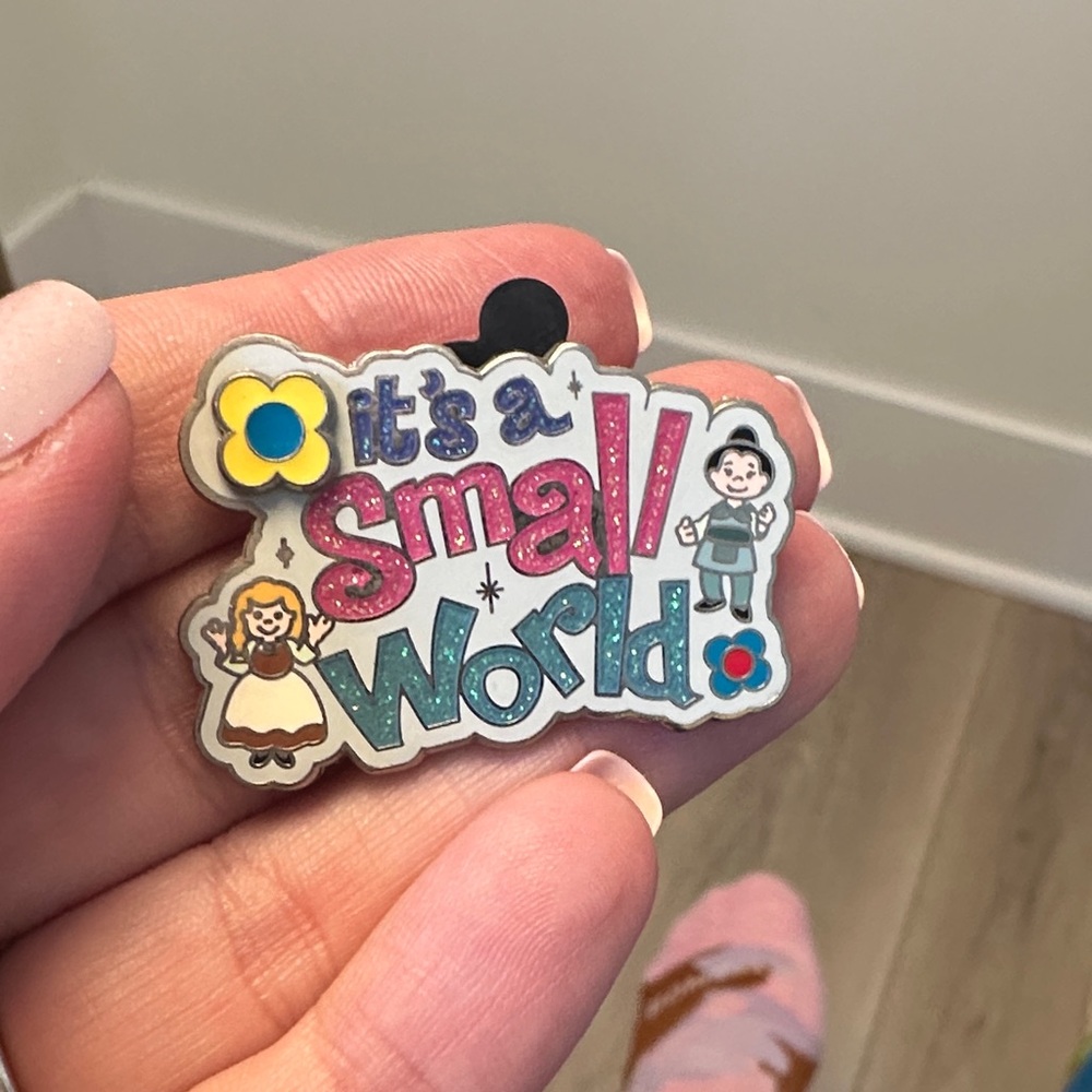 Disney It’s a Small World Enamel Pin | Pink Teal Yellow | Collectible